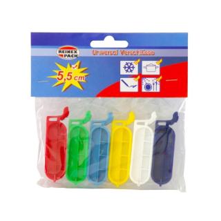 REINEX PACK Verschlussclips, farbig gemischt, 5,5 cm | 6 Stück 